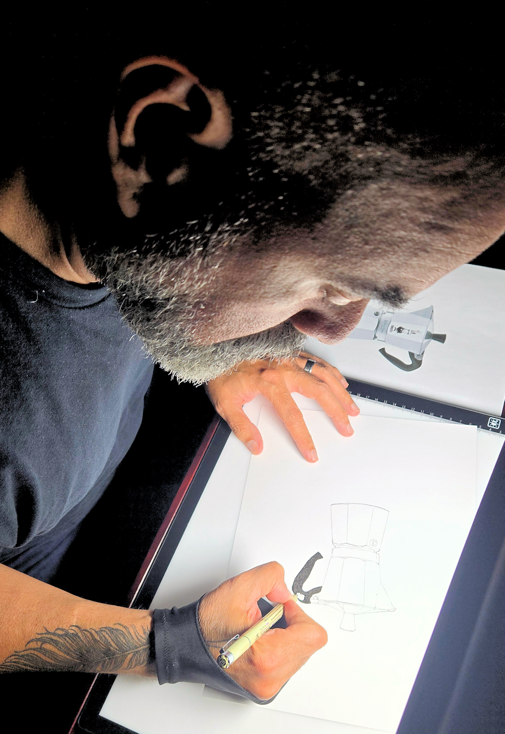 BABA creating BABAdoodles artwork